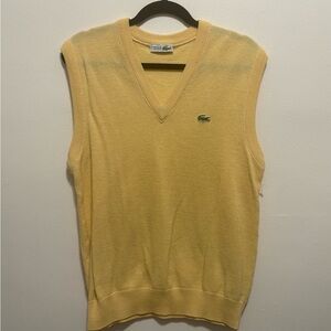 Lacoste Unisex V-Neck Sweater Vest in Light Yellow